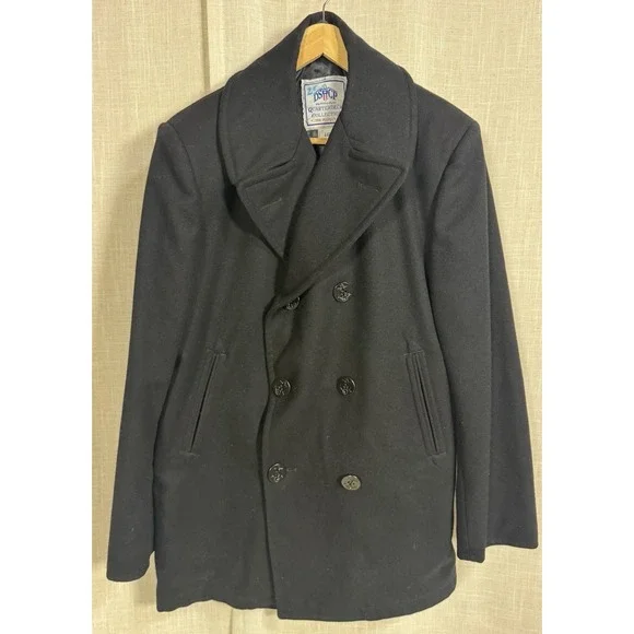 DSCP Quarterdeck Collections US Navy Black Wool Pea Coat Military Jacket Sz 44R - Picture 2 of 12